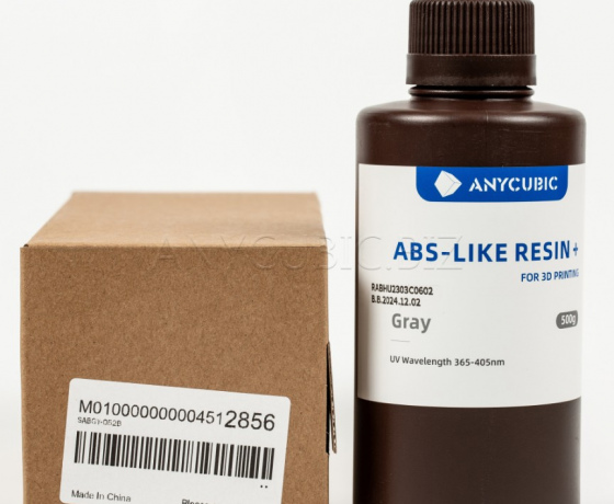 Фото 3 - Сіра Aбс-подібна Фотополімерна смола+ | Anycubic ABS-Like Resin+ grey 500г