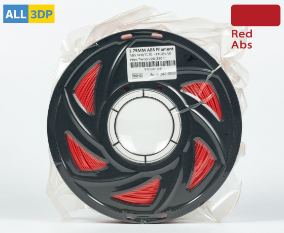 Фото 3 - Червоний ABS філамент (пластик) для 3D принтера 1кг, 1.75мм, 330м Tronxy