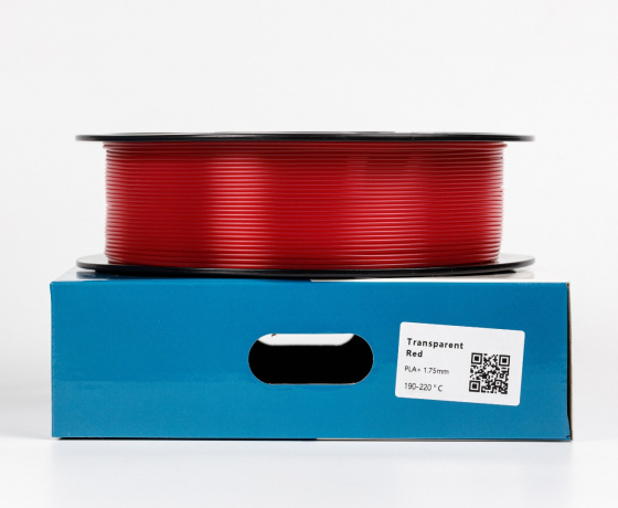 Фото 2 - Прозоро-червоний пла плюс пластик для 3D принтера ✾1кг✾1.75мм