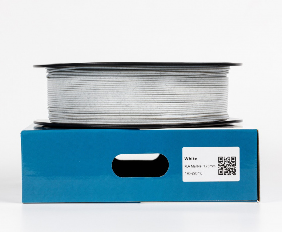 Фото 2 - Білий Мармуровий PLA-пластик Marble white1кг | 1.75мм | 330м