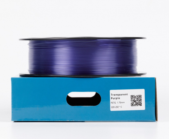 Фото 2 - PETG Напівпрозорий Пурпурний 1кг | 1.75мм | 330м